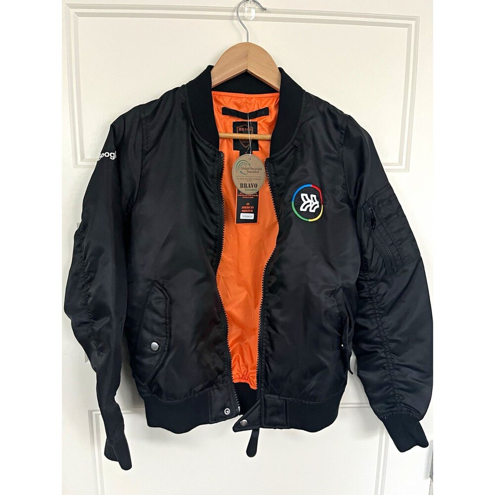 Google Swag Bomber Jacket Mens Small Bravo Eco Flight Jacket NWT NY630R 2024 AI